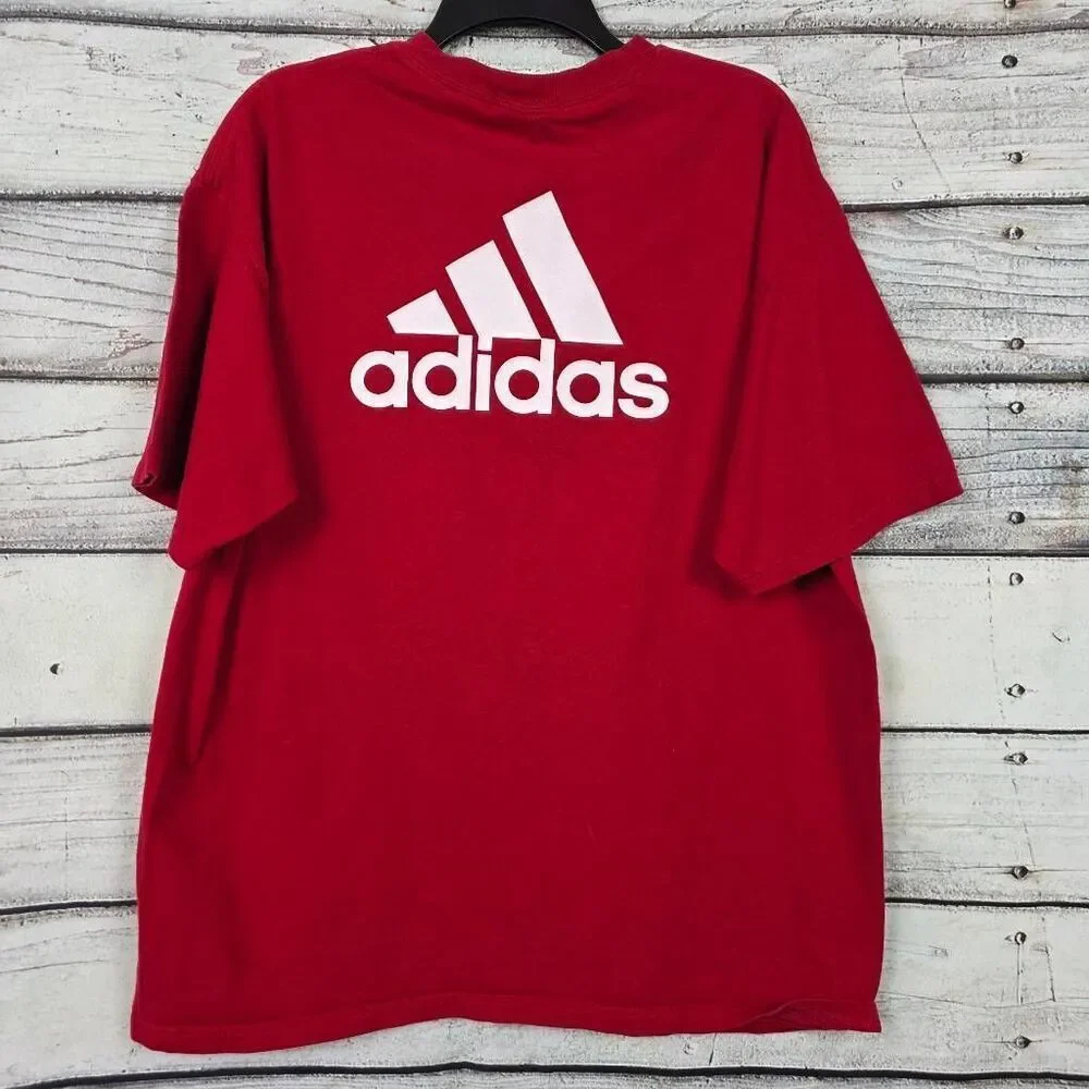 Adidas Nebraska Baseball T-Shirt Red Cotton Large